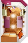 3D návrh interiéru dětského pokoje pro holčičky, úhel 11