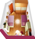 3D návrh interiéru dětského pokoje pro holčičky, úhel 6