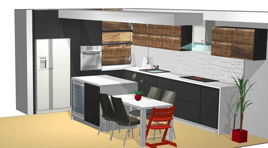 3D návrh interiéru kuchyně úhel 2